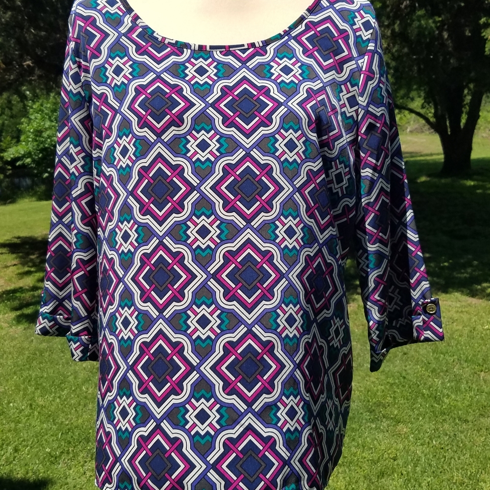 Alya multi color pullover blouse